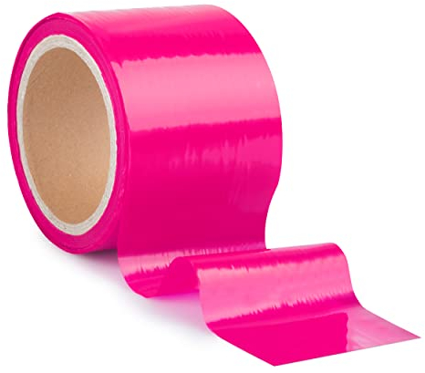 GRIP Eventbasics Flatterband pink, 50 m x 70 mm, LDPE Folienband Stärke 50 µ, Absperrband nicht klebend zum Absperren, Markieren und Dekorieren auf Events, Hochzeiten, Partys uvm., Farbe Pink