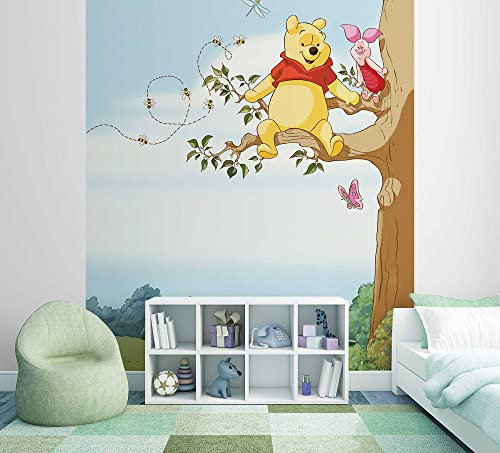 Fototapete - Winnie Pooh Tree - Größe 184 x 254 cm, Ferkel, Kinderzimmer, Babyzimmer, Disney, Tapete