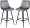 WANZHE 2 Stück Barhocker Design Hochstuhl für Bistro Bar Sitz aus Samt mit Fußstütze Metallrahmen Höhe der Beine 64 cm (2, A, Dunkelgrau)