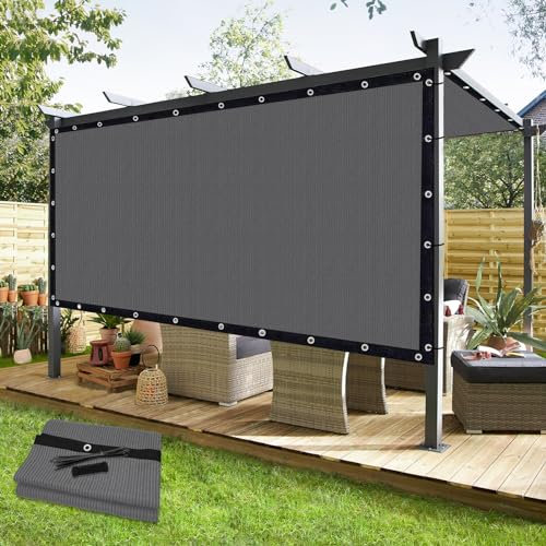 KANAGAWA Telo ombreggiante per pergola, 3,4 x 40,6 cm, personalizzabile, con occhielli, KWGN04, blocco UV al 90%, per patio, cortili, terrazze e esterni (disponibile su misura), grigio