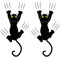 duoyif Wandtattoos Schwarze Katze Wandaufkleber 2Stück Katzen Silhouette Wandaufkleber Wandsticker Schwarze Katze Aufkleber Wandbilder Für Kinderzimmer Tür Toilettendeckel Wanddeko 26x17cm