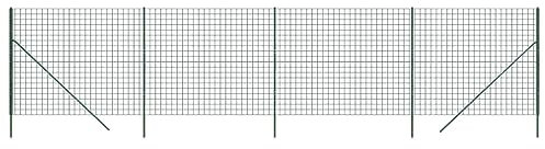 vidaXL Clôture en Treillis Métallique, Panneau de Clôture Décoratif, Barrière de Protection Jardin Patio Extérieur, Vert 1,4x10 m Acier Galvanisé