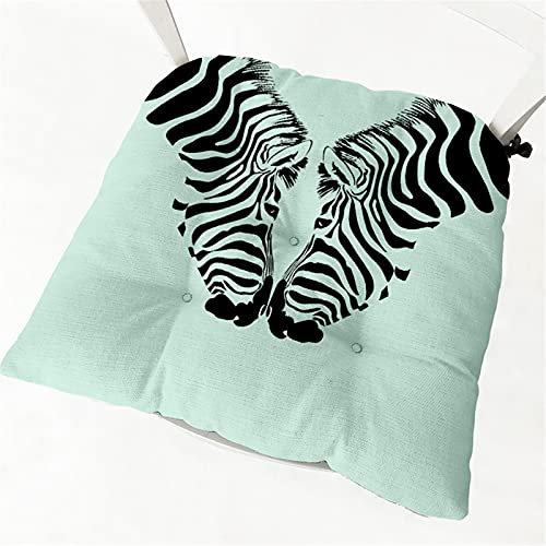 Hiseng Sitzkissen Tatami Stuhlkissen Quadrat Mode Tier Druck Druck Weiches Dickes Matratzenkissen Bodenkissen Sitzpolster für Esszimmer Küche Terrasse Stuhl Bank, 40x40cm (Zebra)