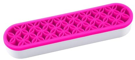 Luckious Brand Artist Brush Holder, Silicone Cosmetics Storage Box - Sewing Craft Tool Holder Storage Box for Studio, Office, Home, Outdoor, Travel, and Sketch (Rose Red)