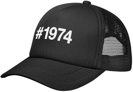 KWQDOZF Vintage 1974-Mütze „So Happy I'm 50 Today“-Mütze, Klassische Mesh-Dad-Mütze für Männer und Frauen, verstellbare Schwarze Baseballkappe