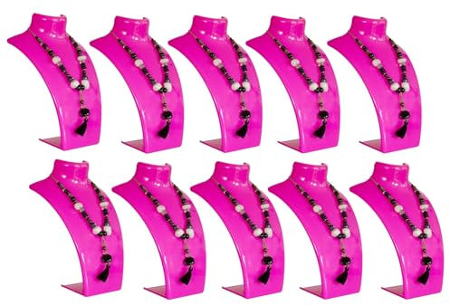10er Set - Schmuck Display Büste, Halsketten Halter, Schmuckständer aus Kunststoff, Ohrring Halter, Schmuckhalter, Kettenhalter für Juweliere - Ladengeschäfte, Ausstellungsständer - Rose