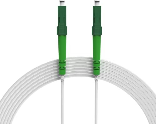 nexinex - 50m weißes Glasfaserkabel LC/APC auf LC/APC Patchkabel | Telekom, Vodafone, 1&1, Fritzbox, etc. kompatibel | LWL Simplex Singlemode OS2 FTTH Glasfaser Lichtwellenleiter Kabel