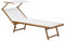 Totò Piccinni Salento Lettino Prendisole Pieghevole in Alluminio con TETTUCCIO mare spiaggia piscina giardino (Wood/Bianco)