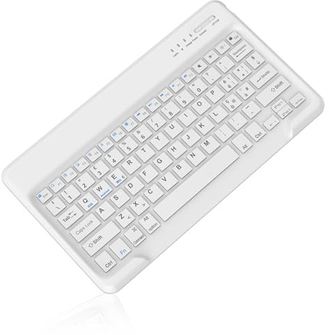 WINCHKING Bluetooth Tastiera, Wireless Tastiera per Tablet, Ultrasottile Keyboard sottile e leggera per iPad, Android Samsung Galaxy Tab, Lenovo Teblet, Xiaomi Redmi Pad, Honor Pad, bianca