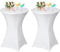 AMFUN 1er-Set Stretch Stehtisch Hussen, Stehtisch Hussen, Verstärkung im Fußbereich, Quadrat Ecken Stehtischhussen für Bar, Hochzeit, Cocktail-Party, Bankett, Stretch（80×120cm, Weiß ）