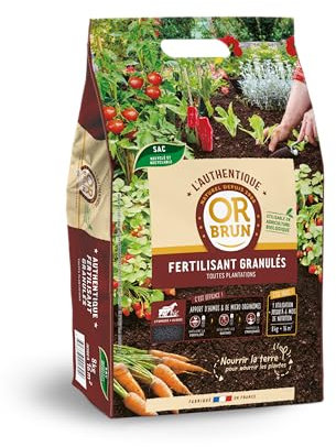 OR BRUN OBRAGRA8 Authentique Fertilisant Granulés - Fertilisant A Base De Plantes - 8kg - Action Longue Durée