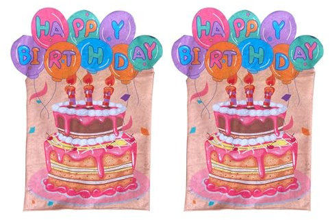 2 Stück Happy Birthday dekorative Stuhlrückenbezüge Stuhlhussen Stuhlhussen für Zuhause und Klassenzimmer Feiern