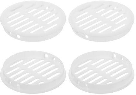 QUARKZMAN Tonda Griglia Aerazione 3, 4Pz Bianco Plastica 80mm Copertura Prese Aria - Griglia Ventilazione Circolare - Aria Facili per Bagno, Casa, Ufficio, Armadio, Guardaroba