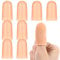 Ptwola 8pcs Finger Cots Silicone Finger Protector Covers Waterproof Soft Fingertips Support Sleeves Rubber Thumb Finger Caps Wrap Gloves for Finger Cracking Wound Cut Biting Protection