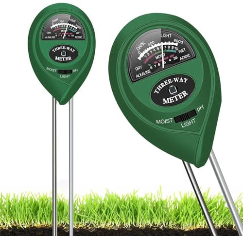 Generisch Bodenmessgerät 3-in-1 Bodentest Messgerät, 2025 Neu Multifunktionaler Bodentester für PH-wert Lichtintensität Bodenfeuchtigkeit, PH Wert Messgerät Feuchtigkeitsmessgerät Pflanzen (1 Pcs)