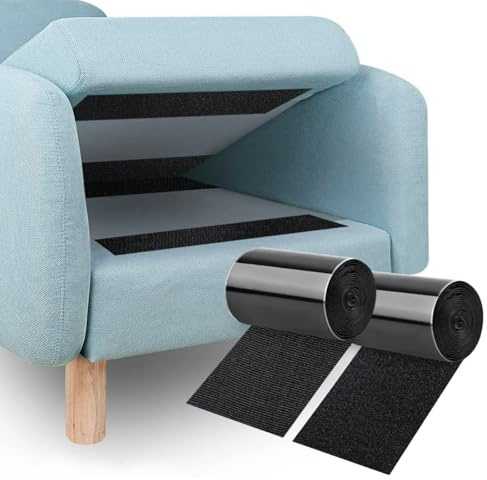 11cm X 6m Schwerlast Klettband Selbstklebend Extra Stark Breit | Stoff Couch Kissen Klettverschluss Selbstklebend Klettband zum Nähen Klettmatte Topper Befestigung Anwendungen um Haus Bür