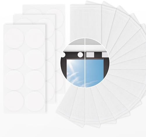 24 x doppelseitige Klebebänder & 24 x Klettverschlüsse für Fenster Verdunkelung Verdunklungsstoff Rollo(Stoff Nicht enthalten)