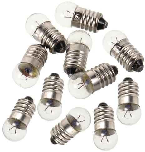JOINPAYA Lot de 12 Mini Ampoules À Vis 2.5 V 0.3 a Ampoules Miniatures E10 pour Lampe De Poche Vintage Expériences De Physique Électrique Matériel Pédagogique Remplacement Facile