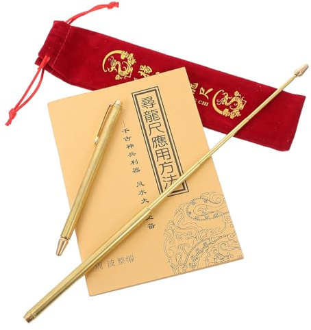 UKCOCO Baguettes de Sourcier en Laiton Flexibles et Rétractables pour Chasse au Trésor, Design à Central Souple, Finition Soignée, Ensemble Portable 1 Set Couleur Or