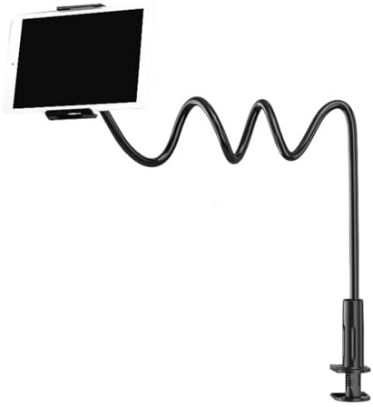 BUBEFSKD Support universel rotatif pour tablette avec bras de cou réglable Soft Gooses pince de téléphone de bureau sécurisée pour un angle de vision optimal