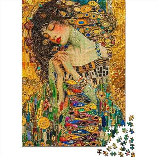 Puzzle 1000 pezzi Donna Art Nouveau, Stile Klimt, Ecologico Unico Dettagliato, Stimolante, Adulti & Bambini 12+, Regalo 70x50cm