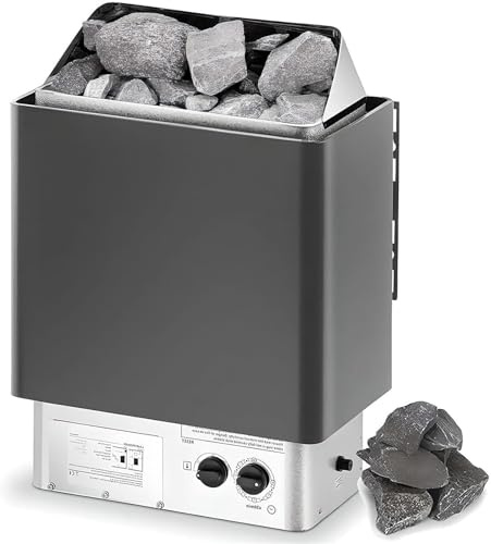 Riscaldatore elettrico per sauna 6 KW, stufa per sauna a secco con controllo interno, in acciaio inox, per uso domestico e spa e hotel