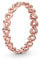 Pandora Moments Women's 14k Rose Gold-Plated Band of Hearts Ring, Size 48, No Box