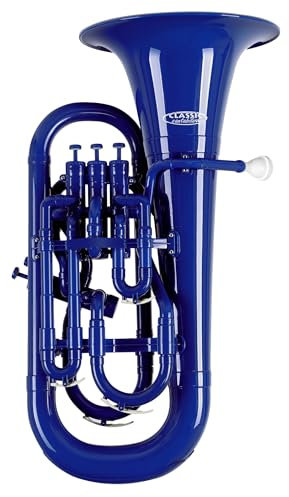 Classic Cantabile MardiBrass Kunststoff Bb-Euphonium - 4 Aluminium-Ventile - nur 2,2 kg leicht - inkl. Mundstück und Gigbag - blau