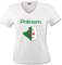YONACREA - T-Shirt Col V Adulte - Carte Algérie avec Son Drapeau - Prénom personnalisé - Personnalisable en Ligne - M