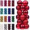 Emopeak 24Pcs Christmas Balls Ornaments, Shatterproof Christmas Balls Hanging Decor for Christmas Tree - Xmas Balls Baubles for Holiday Wedding Party Decoration