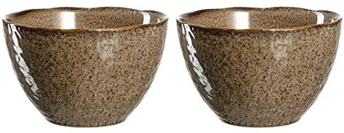 Leonardo 026981 Lot de 2 bols en céramique Matera passant au lave-vaisselle 2 bols en grès avec glaçage, beige, 980 ml, Ø 15,3 cm, 026981
