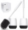 Hulameda Toilet Brush and Holder 2 Pack, Silicone Toilet Cleaning Brush with Quick Drying Holder, 4 x 5.5 Inches, Black & White, (Flooring/Mounted Wall)