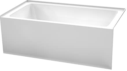 Grayley 60 x 32 Inch Alcove Bathtub in White with Right-Hand Drain and Overflow Trim in Polished Chrome