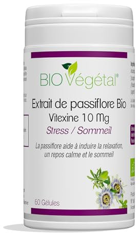 PASSIFLORE BIO Gelules pour la Relaxation et un Sommeil Réparateur - Anti Stress - Complément Alimentaire Vegan - Extrait très concentré - Extraction et fabrication française - 60 gélules