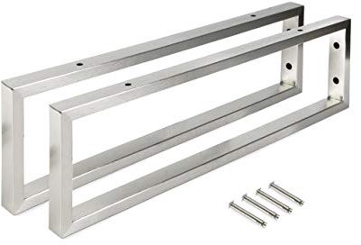 Montixx® Lot de 2 Consoles murales et Porte-Serviettes de Forme rectangulaire en Acier Inoxydable pour Support de lavabo/sous-Vasque (L x H) 45 x 15 cm