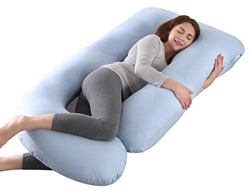 Coussin de Grossesse,Coussin d'allaitement,Oreiller de Grossesse,Coussin Allaitement Support de Mise à Niveau pour Le Dos, Les Hanches, Les Jambes et Le Ventre pour Les Femmes Enceintes (Bleu)