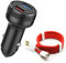 BDDIZL Car Charger,Dual Port 3.1a Usb Car Charger Adapter,Fast Charge Phone Adaptor for 30w 2 Quick Charge Usb Port Adapter with Qc 3.0/2.0,for Oneplus (Car Charger with Cable)