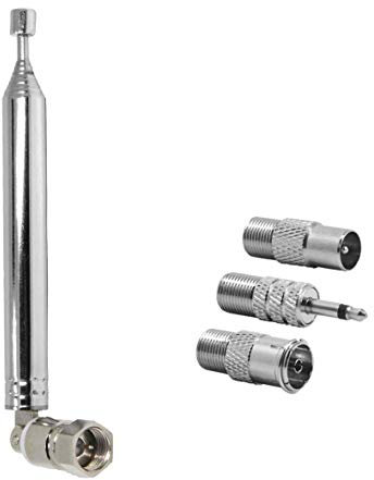 DAB FM Radio Aerial Antenna, Mellbree Aerial with 4 Adapter 10 Section FM Aerial Indoor Antenna Apply to 75hm Unbal Tivoli Audio Model Yamaha Denon Pioneer Onkyo Roberts Hitachi Bose
