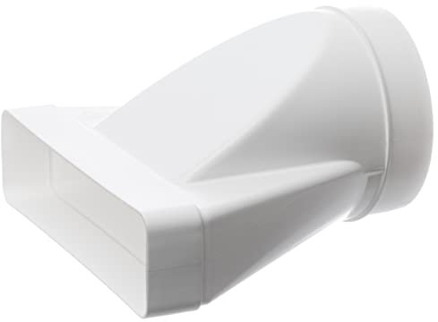 220x55mm – Ø 125mm Réducteur en Plastique Rectangulaire vers Rond - Raccord pour Conduit