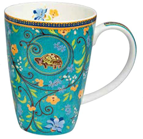 TeaLogic Jumbotasse Clara - Megabecher Tasse mit Schildkröten Motiv - Tea Logic Becher Bone China (500ml)