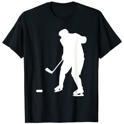 Eishockeyspieler Silhouette Puck Torwart Hockeyschläger Rink T-Shirt