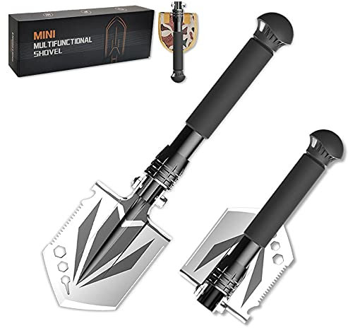 YANTOO Mini Faltbare Campingschaufel, kleine und tragbare Handschaufel für den Garten, multifunktionale Schaufel zum Pflanzen, Camping, Stranden, Wandern, Outdoor, Angeln, Autonotfall.