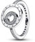 Pandora Signature Logo Kreise Pavé-Ring aus Sterling-Silber mit Cubic Zirkonia, Gr. 50, 192316C01-50