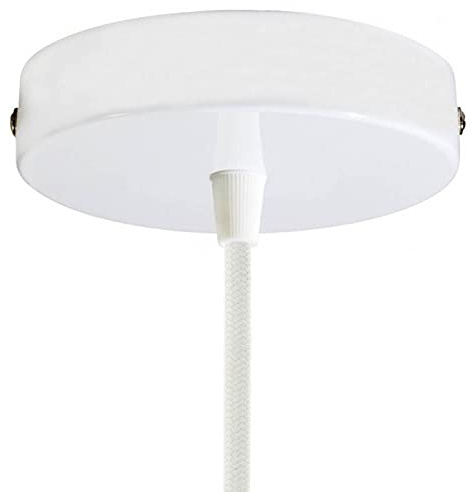 Baldachin für Texilkabel, Lampen Baldachin Metall. 1/2/3/5/7 Loch. Weiß, Schwarz, Chrom, Kupfer, Messing, Perlschwarz (1 Loch Weiß)