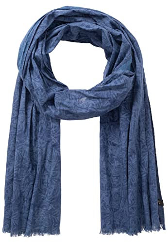 camel active Herren Schal aus Baumwoll-Leinen-Mix Blau, menswear-OS