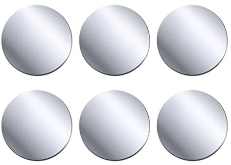 Rouclo Metallplatte Selbstklebend 6 Stück Metallplättchen Handy Metall Platte Set Runden, Kleber Metallplatte für Magnet kfz Handyhalterung Auto Zubehör, Silber