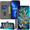 GLANDOTU Lederhülle für Samsung Galaxy A34 5G Hülle, Kartensteckplätzen Muster Flip Motive Wallet Handyhülle Tasche Case Schutzhülle Kompatibel mit Samsung A34 5G Hülle - Grüner Schmetterling