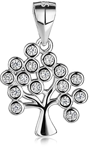 MATERIA by Matthias Wagner Lebensbaum Halskette Silber 925 Damen Anhänger mit Zirkonia
