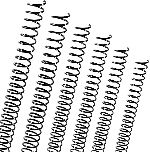 120pcs Bobines de Reliure Spirale, Pas 4: 1 Spirales de Reliure, Bobines de Reliure, Spirale Plastique pour Reliure pour Machine à Relier à Bobine (0,63/0,78/0,95/1,27/1,58/1,9cm, Noir)