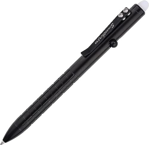 SMOOTHERPRO Erasable Bolt Action Pen | Stainless Steel Ballpoint Pen Compatible with Pilot FriXion Refill for Office School Business | Color Black (SAF150)
